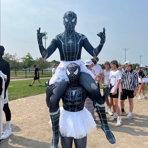 Spider man costume w/ mask size adult xs worn 1x *perfect condition*